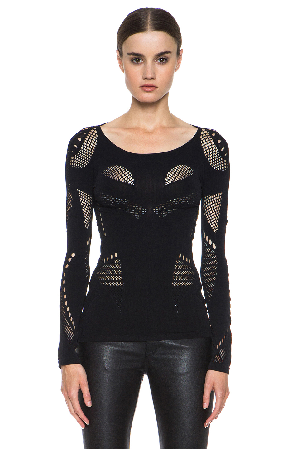 black mesh long sleeve