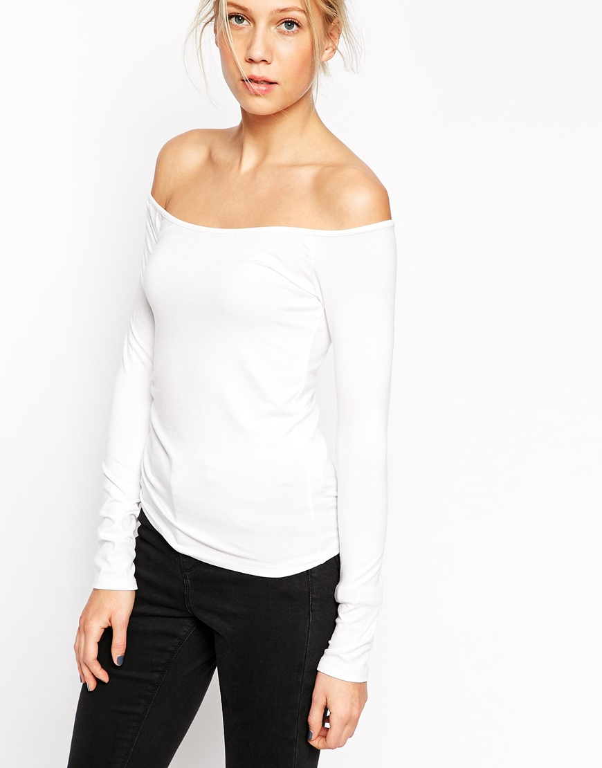 off the shoulder tops long sleeve black