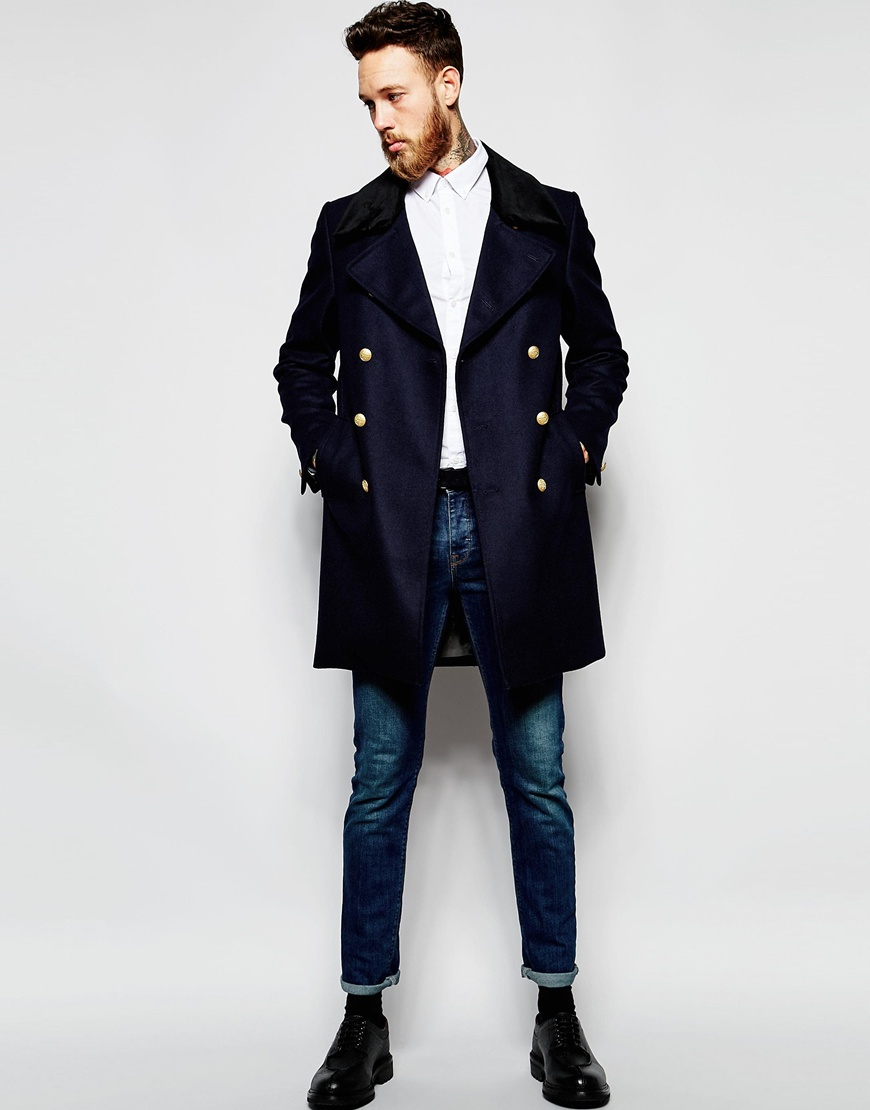 Navy coat gold buttons clearance