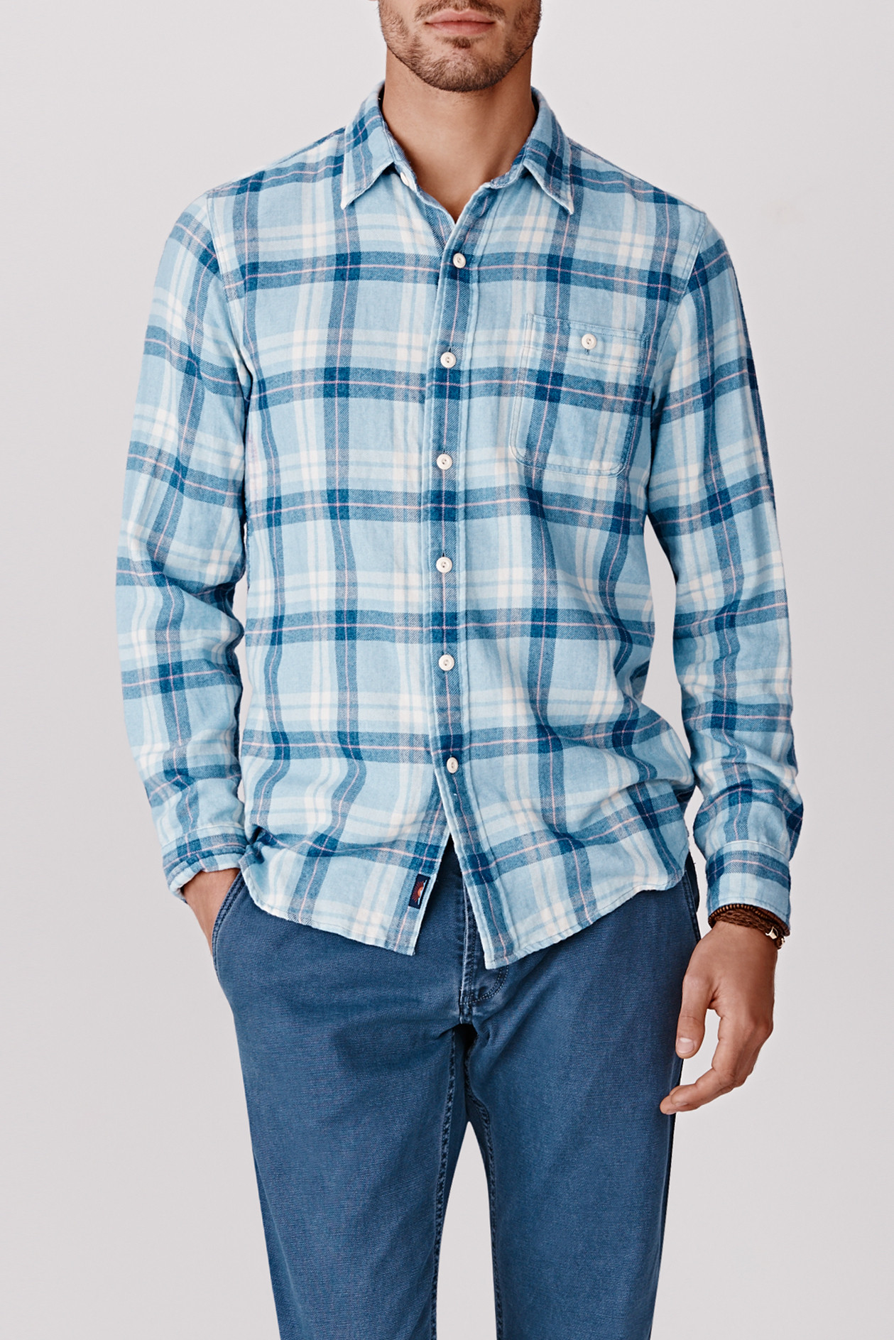 Lyst Faherty Brand Brushed Flannel Seaview Shirt in Blue for Men