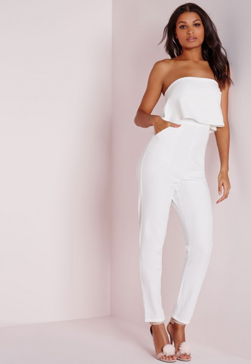 white bandeau jumpsuit