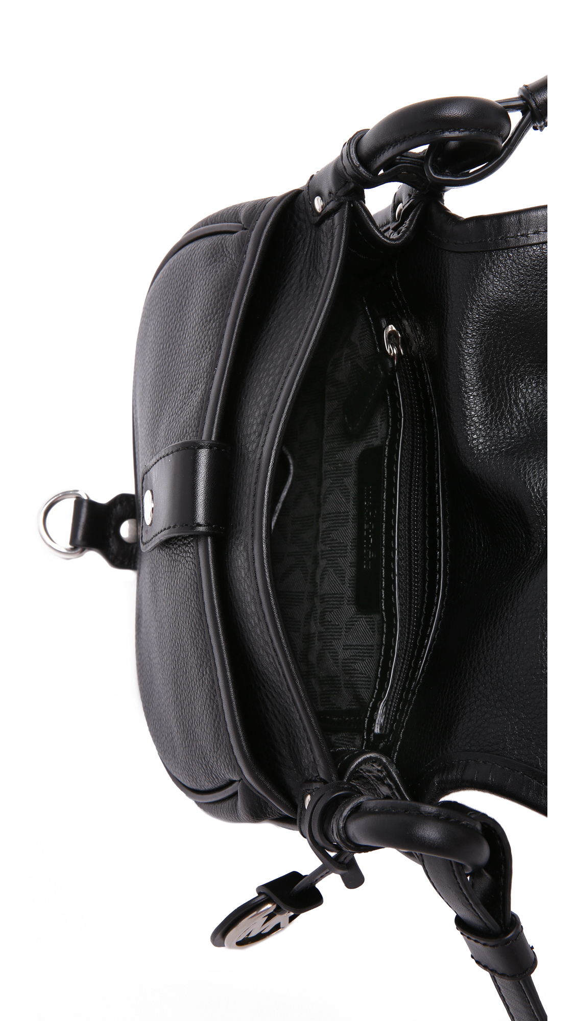 MICHAEL Michael Kors Leather Jamie Saddle Bag in Black - Lyst
