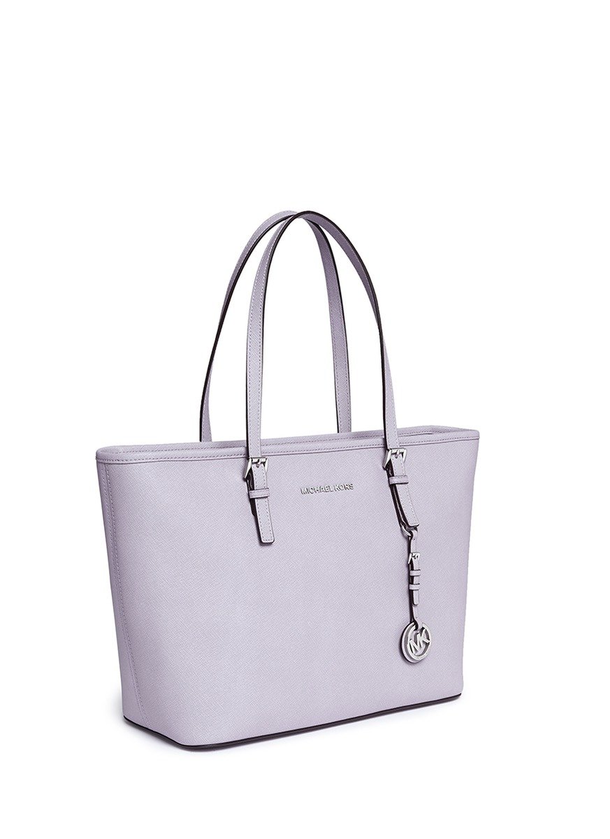 Michael Kors 'jet Set Travel' Saffiano Leather Top Zip Tote in Lilac  (Purple) | Lyst