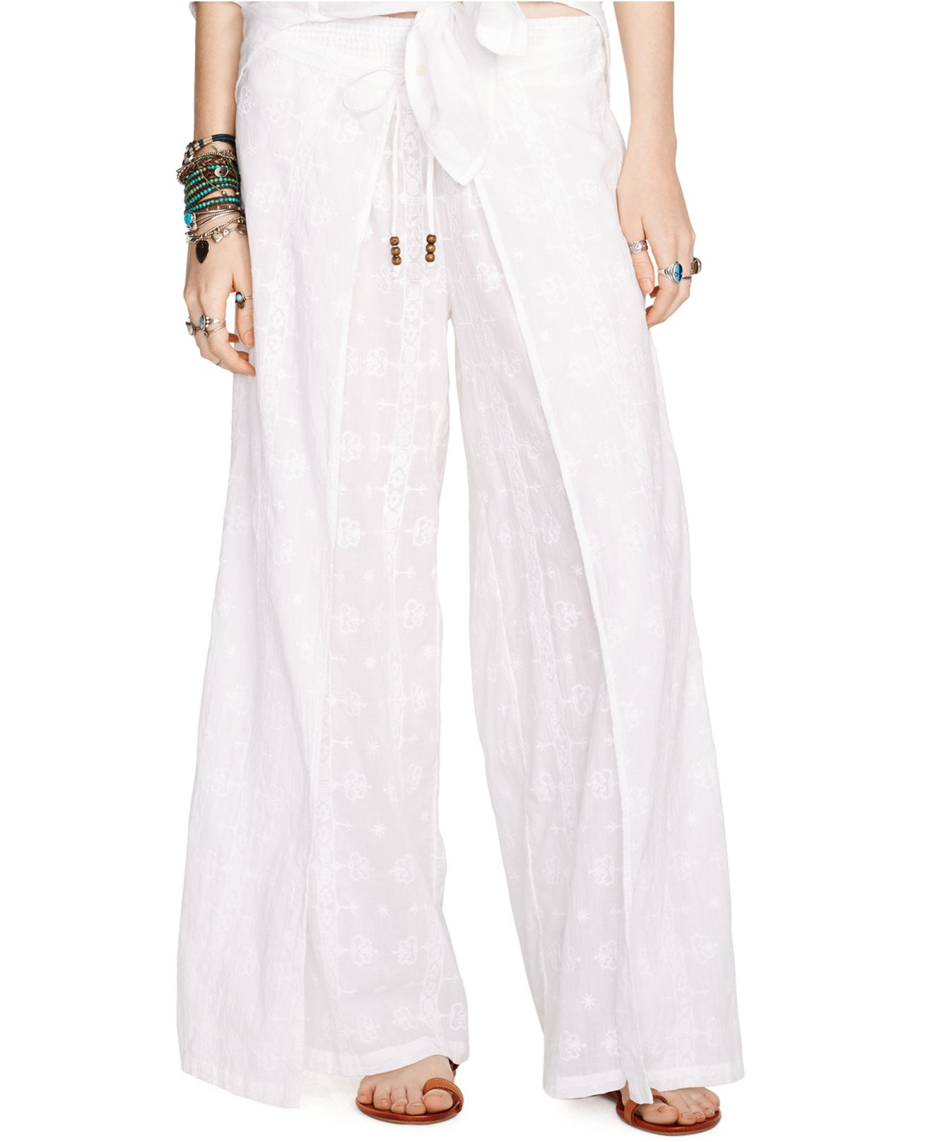 Ralph Lauren Embroidered Wide-leg Pants 
