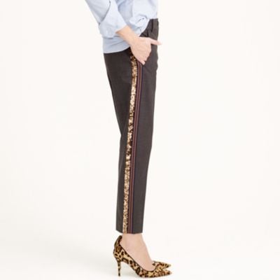 black pants with sequin stripe