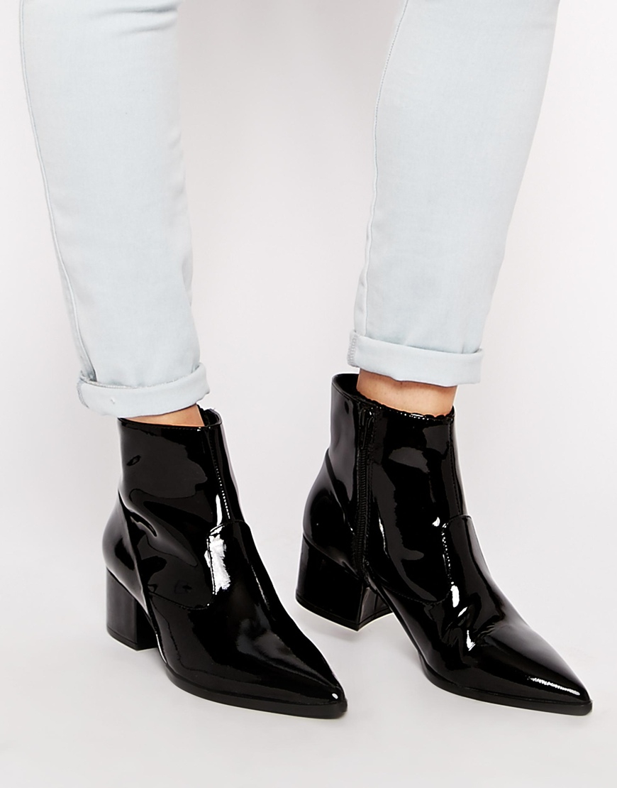 ALDO Aleweil Patent Ankle Boots in Black - Lyst