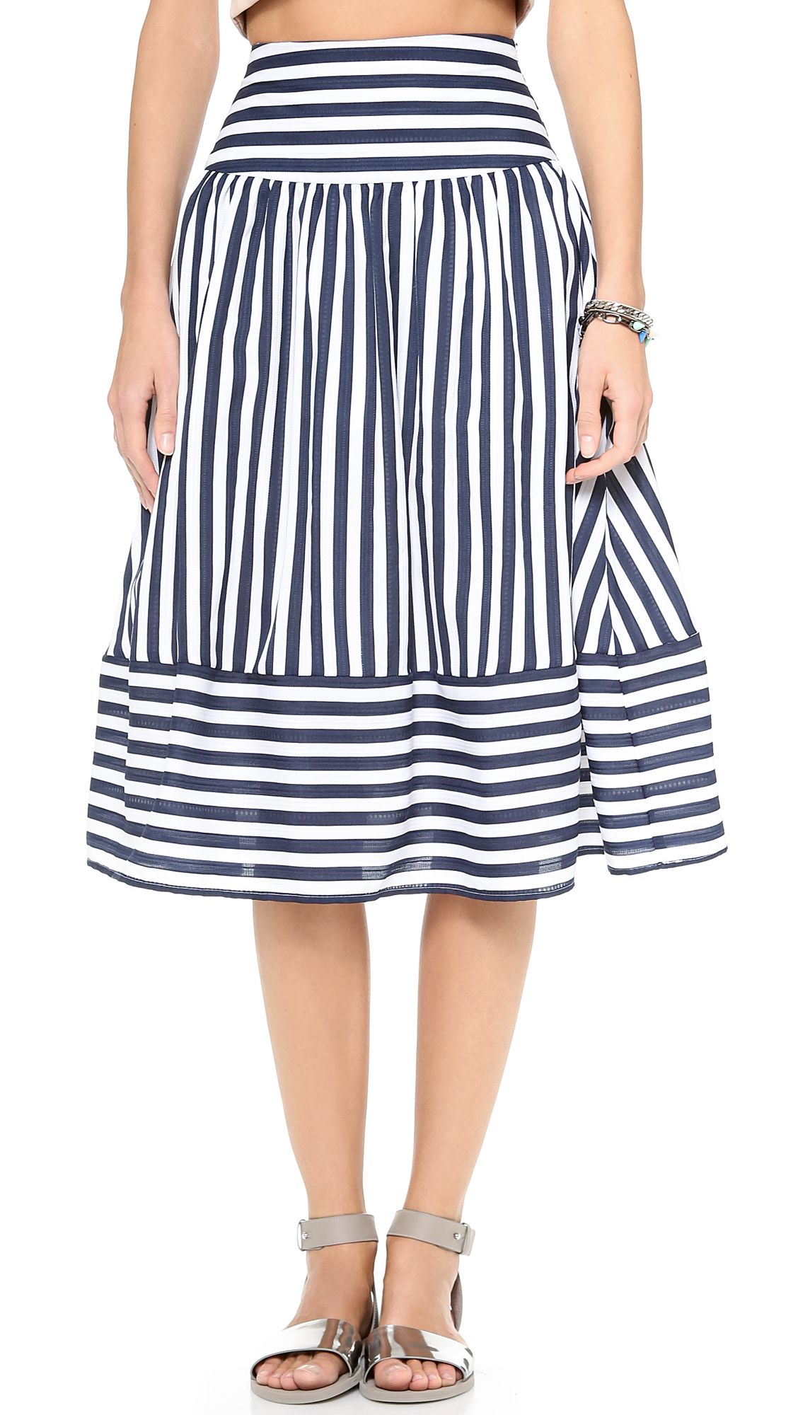 Joa Striped Skirt Navy Stripe in Blue (Navy Stripe) | Lyst