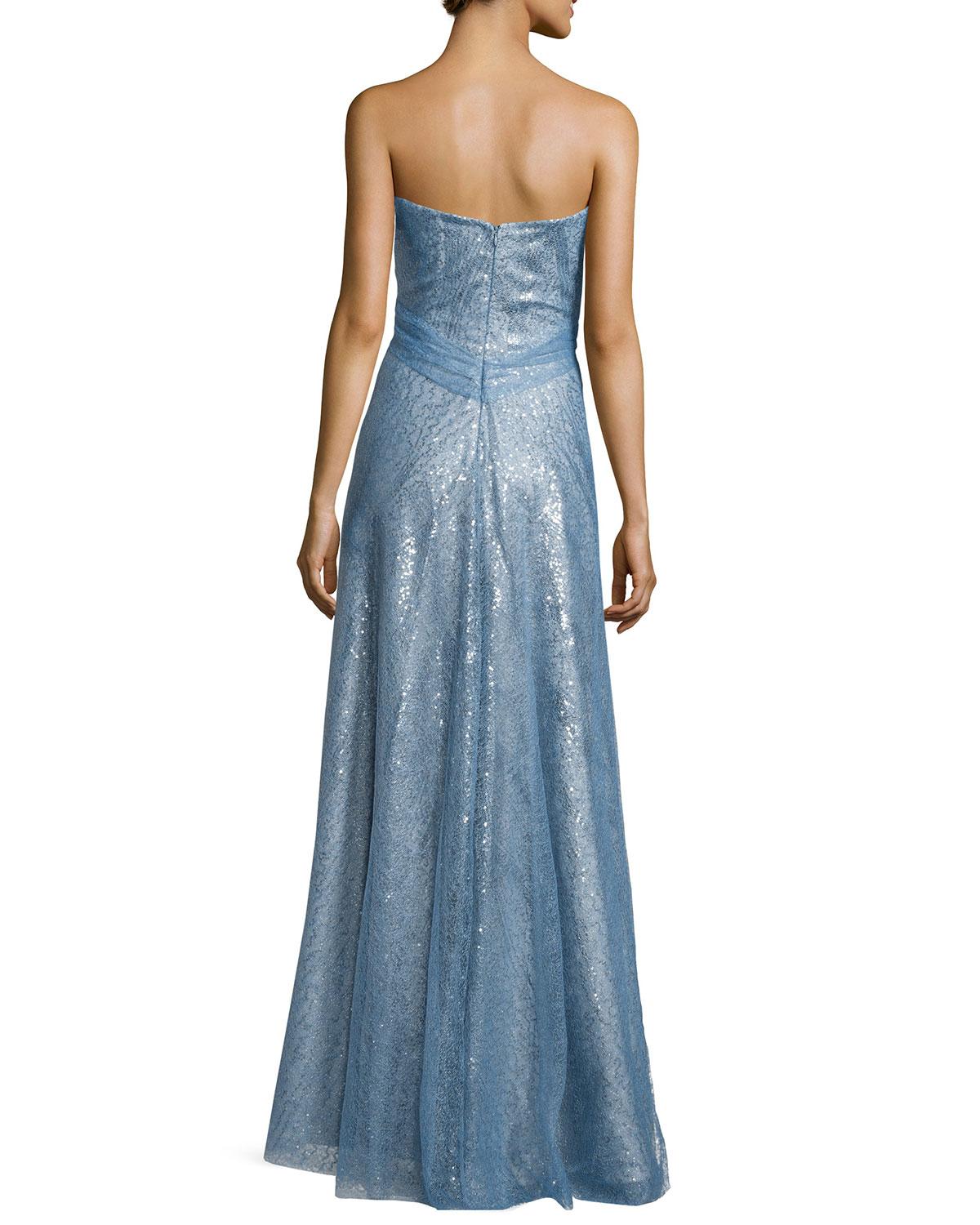 Rene ruiz Strapless Allover Sequin Gown in Blue | Lyst