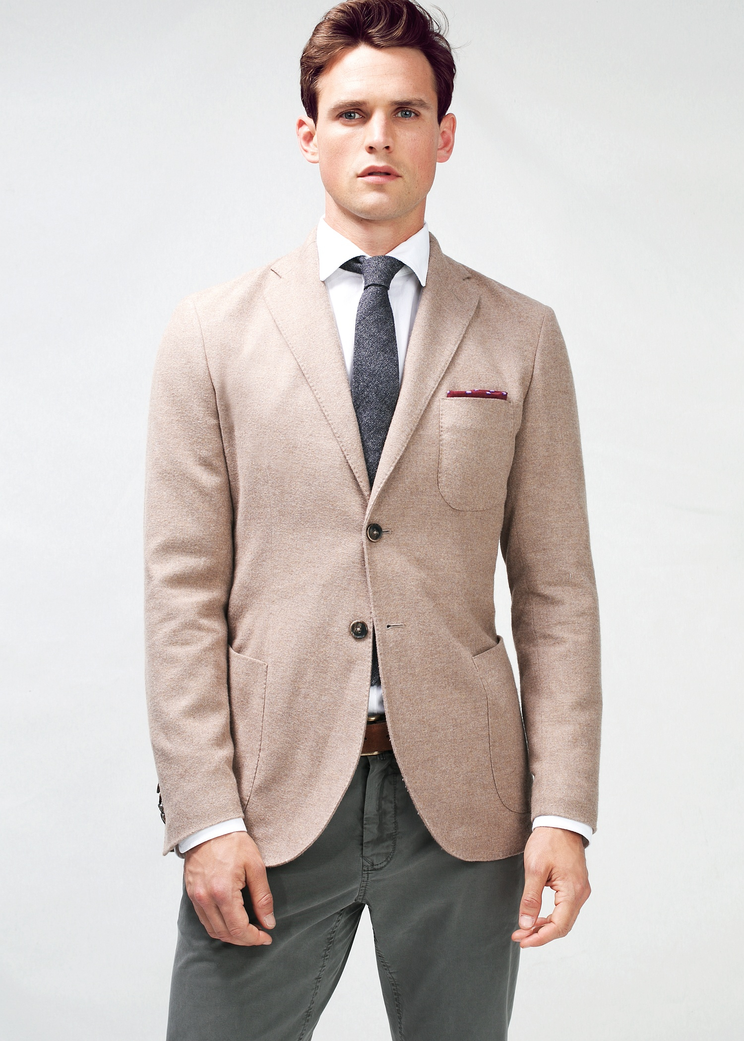 Mango Premium Brushed Cotton Blazer in Brown for Men - Lyst