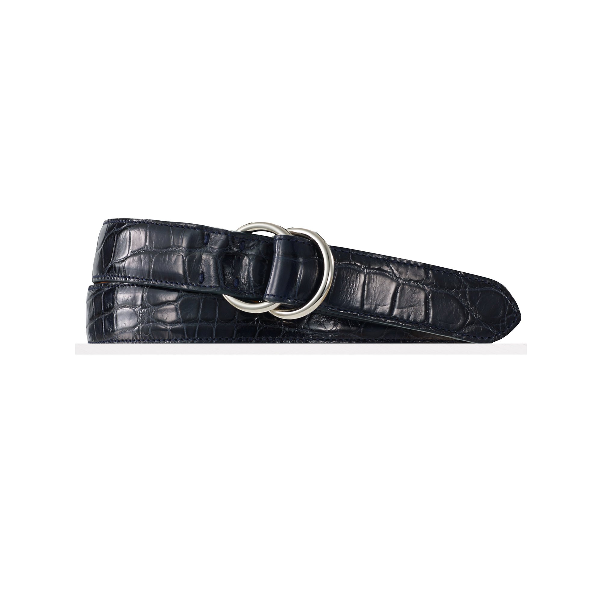 Pink Pony Crocodile O Ring Belt In Navy Blue For Men Lyst