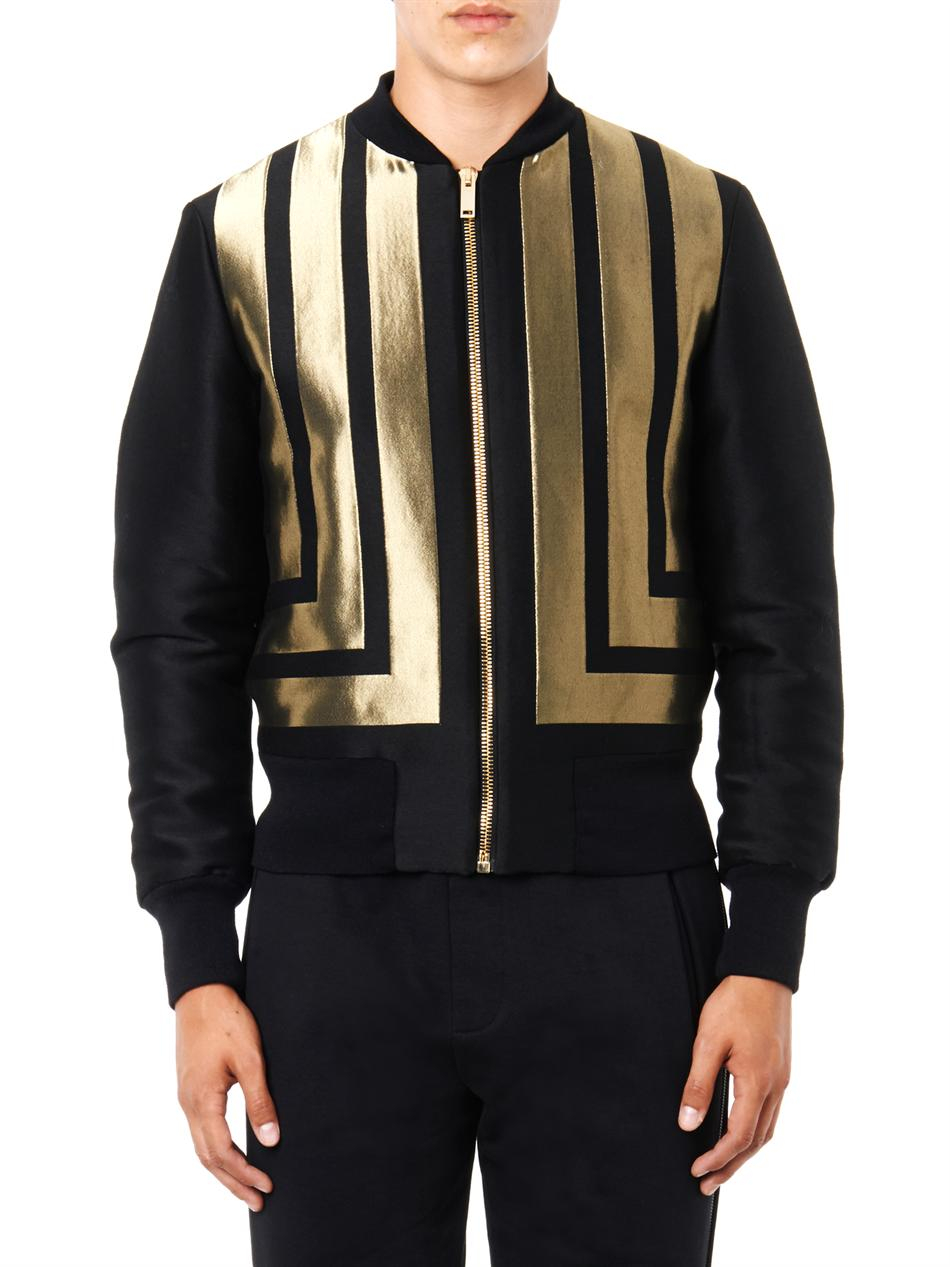 Alexander McQueen Check Bomber Jacket in Black (Metallic) for Men Lyst
