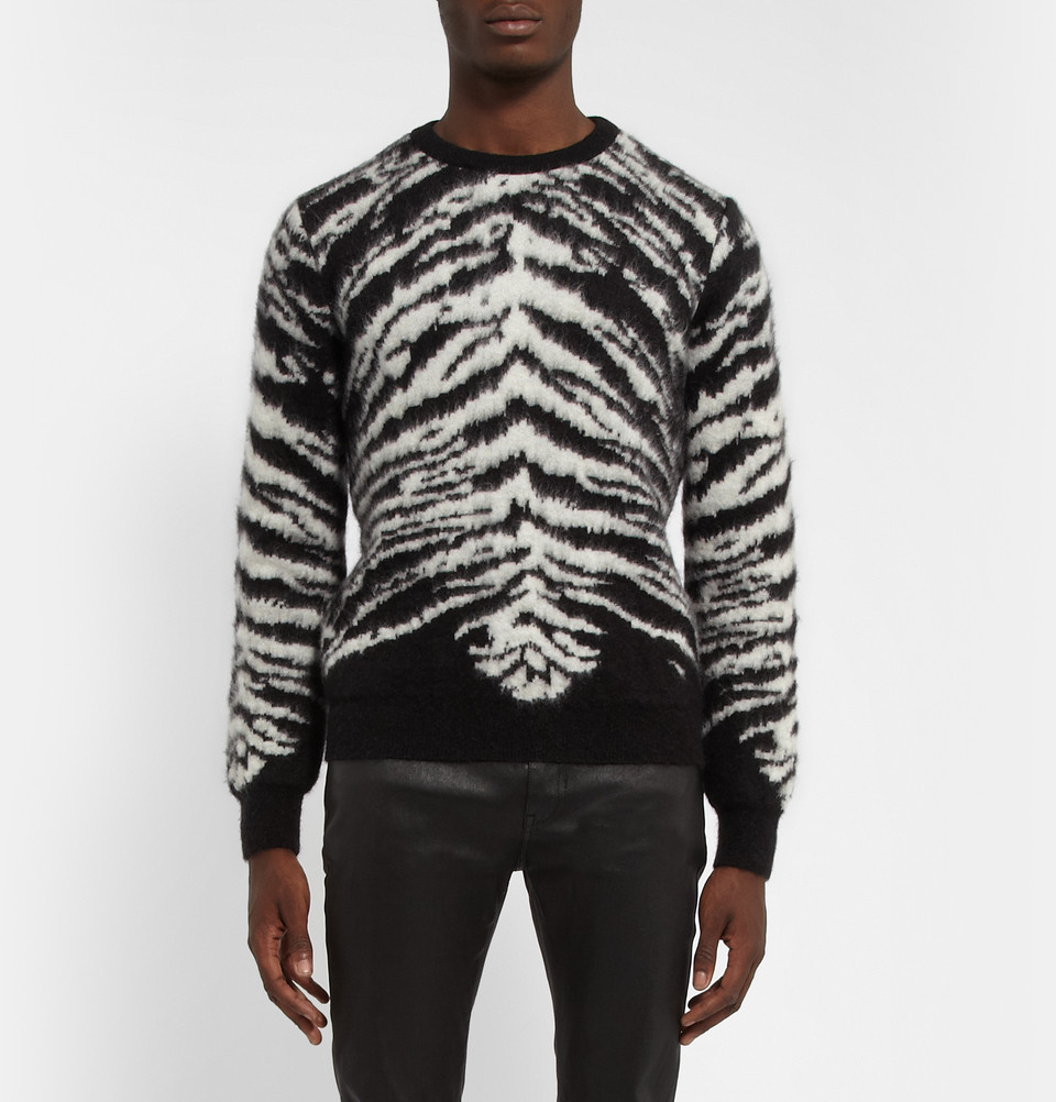 saint laurent zebra sweater