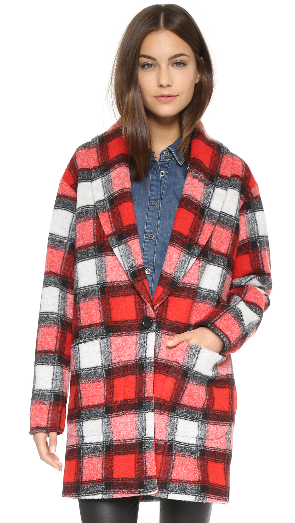 red check coat