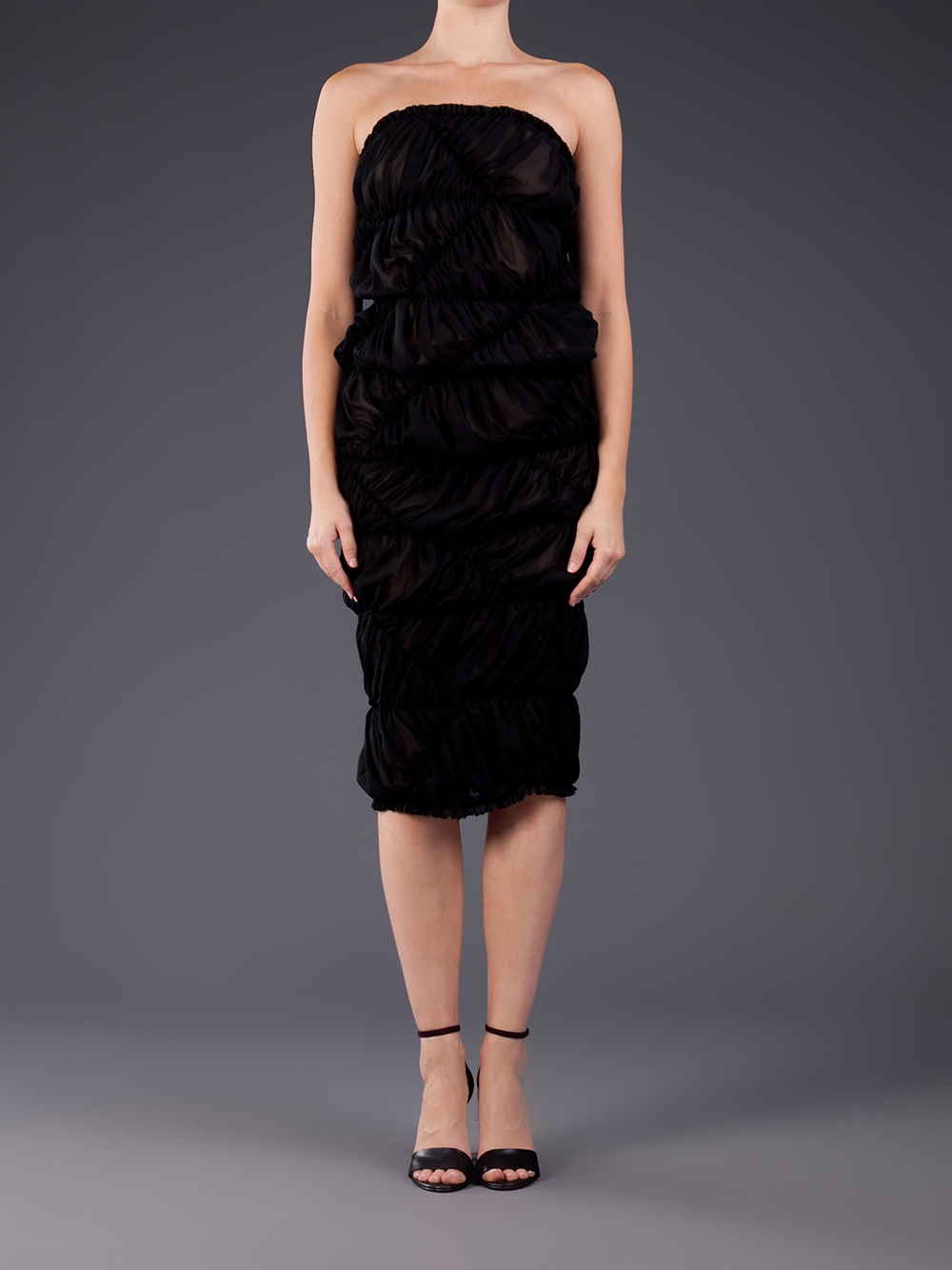Lyst - Comme Des Garçons Asymmetrical Bandeau Dress in Black