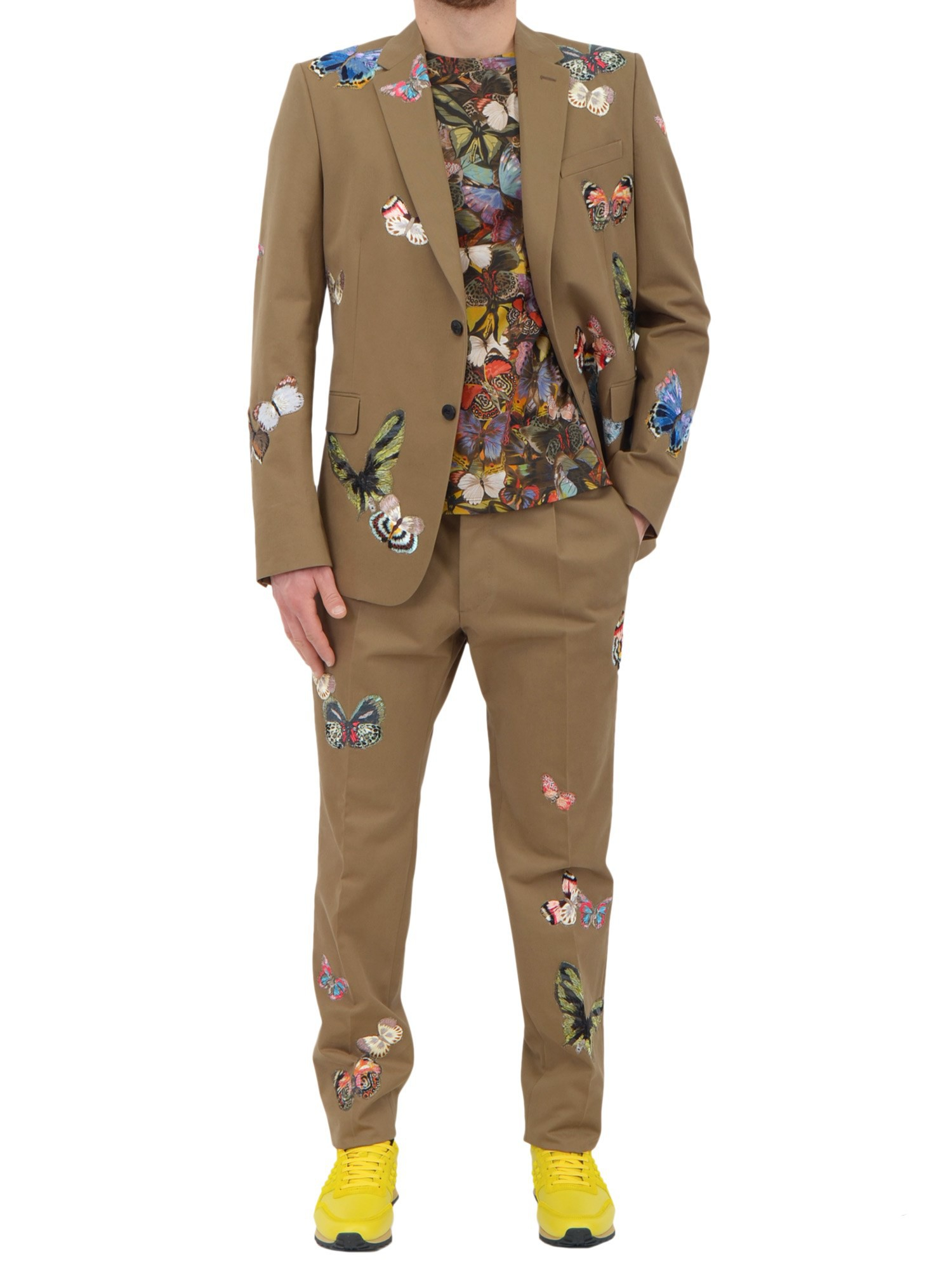 Valentino Suit With Camubutterfly Embroidery in Brown for Men (Marrone
