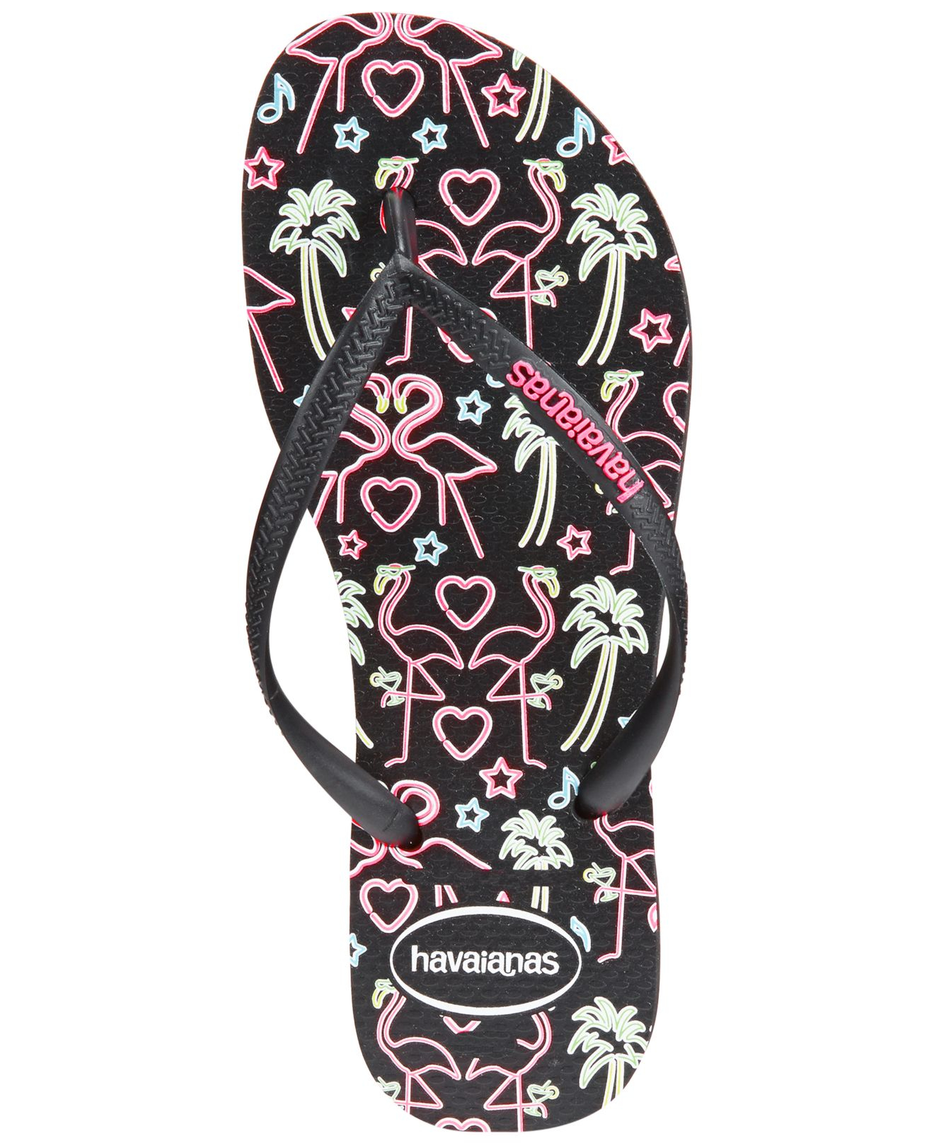 havaianas women's slim flip flops black