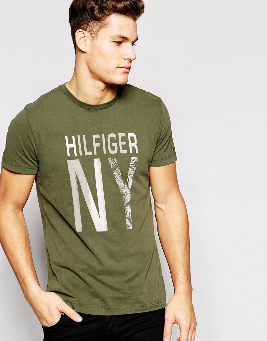 olive green tommy hilfiger t shirt