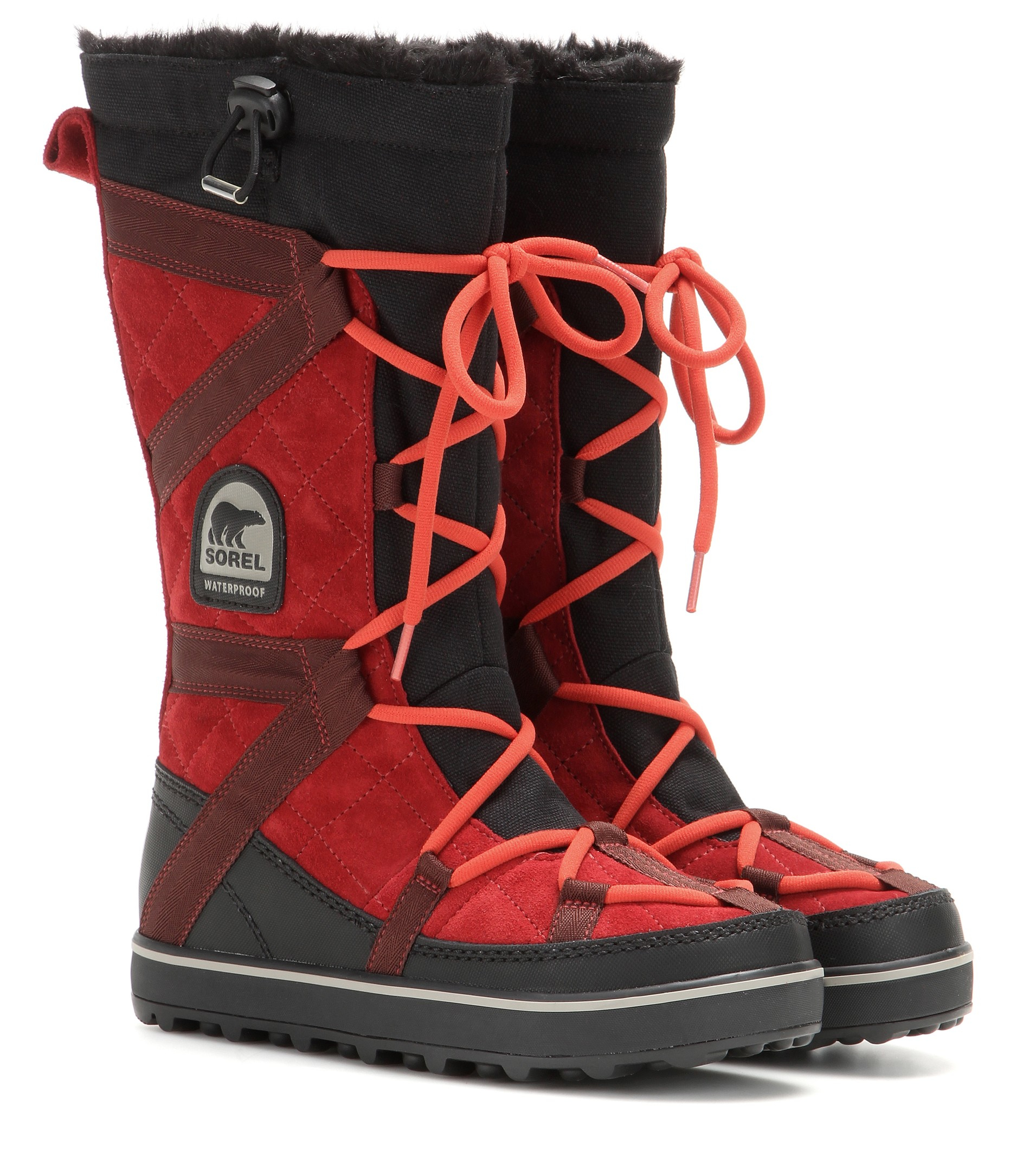Sorel Glacy Explorer Suede Boots in Red 