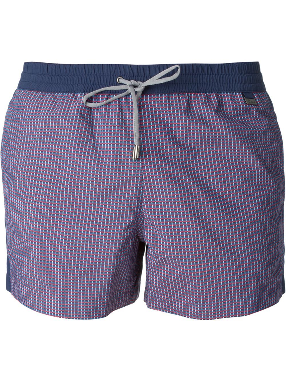 Lyst - Brioni Micro-Check Swim Shorts in Blue for Men