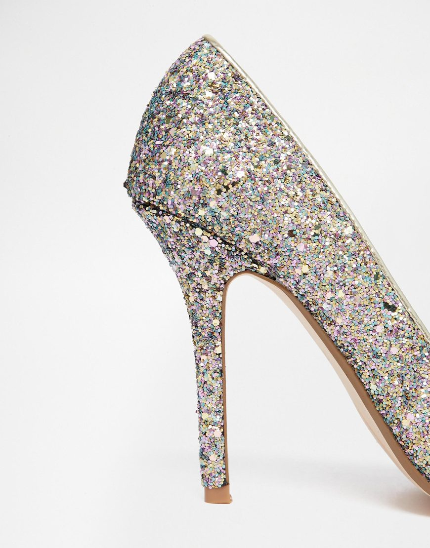 Dune Burst Glitter Heeled Pumps in 