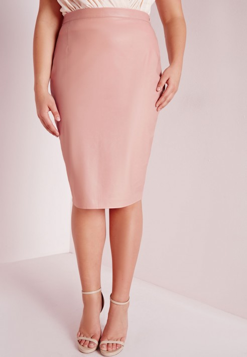 blush leather skirt