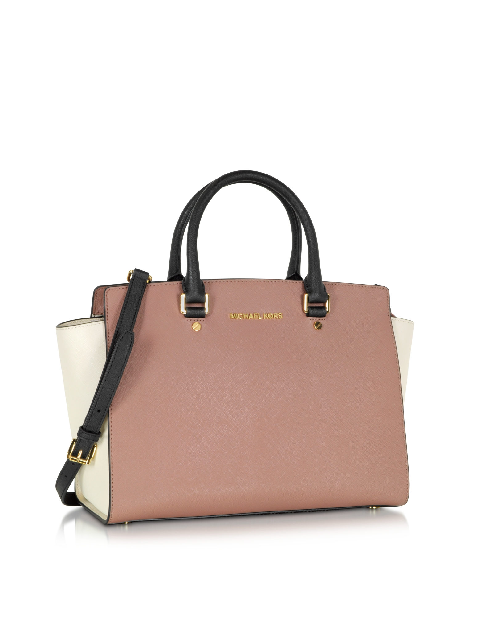 Lyst Michael Kors Selma Tricolor Saffiano Leather Large Top Zip Gallery Women S Michael By Kors Selma