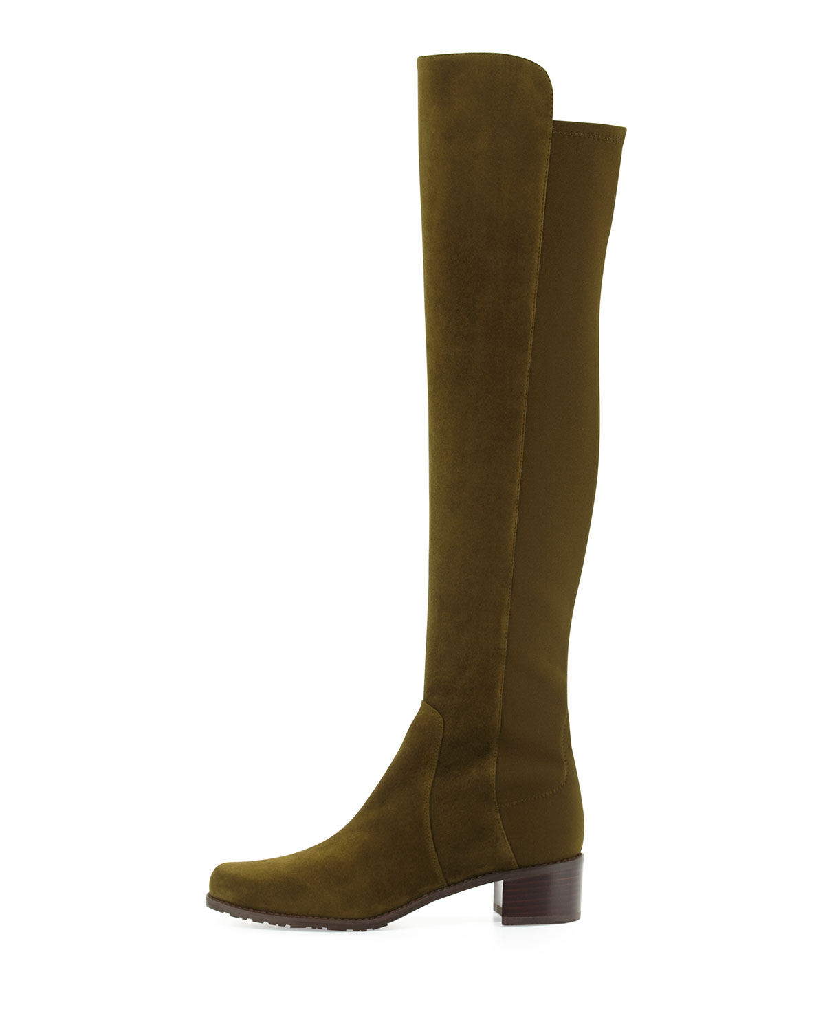 green suede over the knee boots