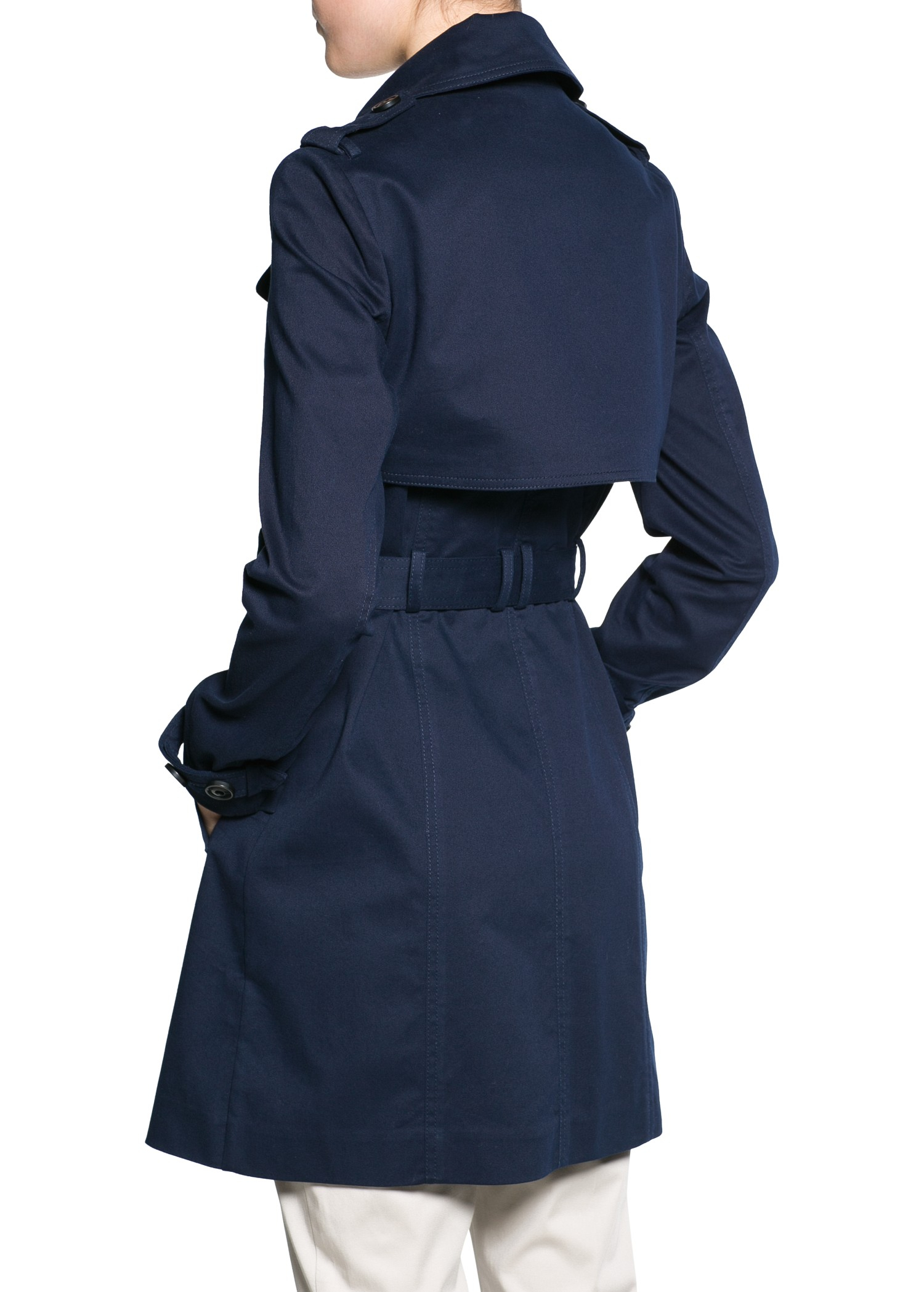 mango navy trench coat