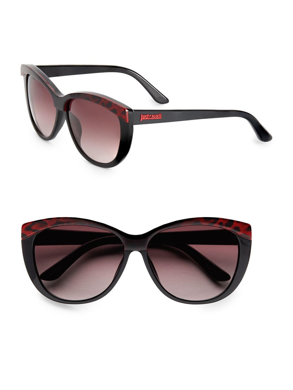 Just Cavalli 60mm Two-tone Cat's-eye Sunglasses in Black | Lyst