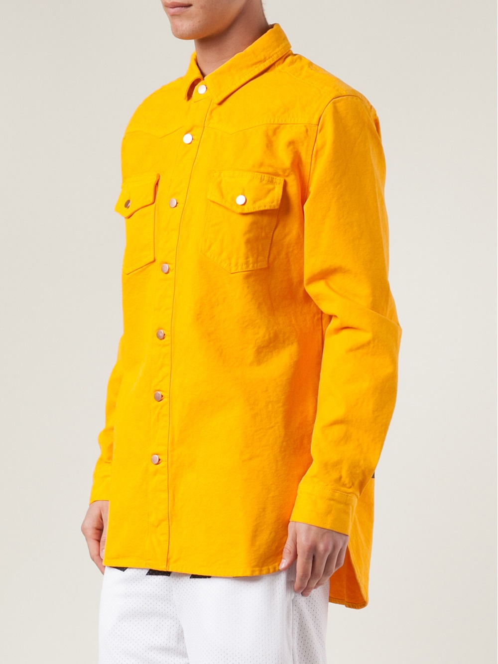 denim shirt yellow