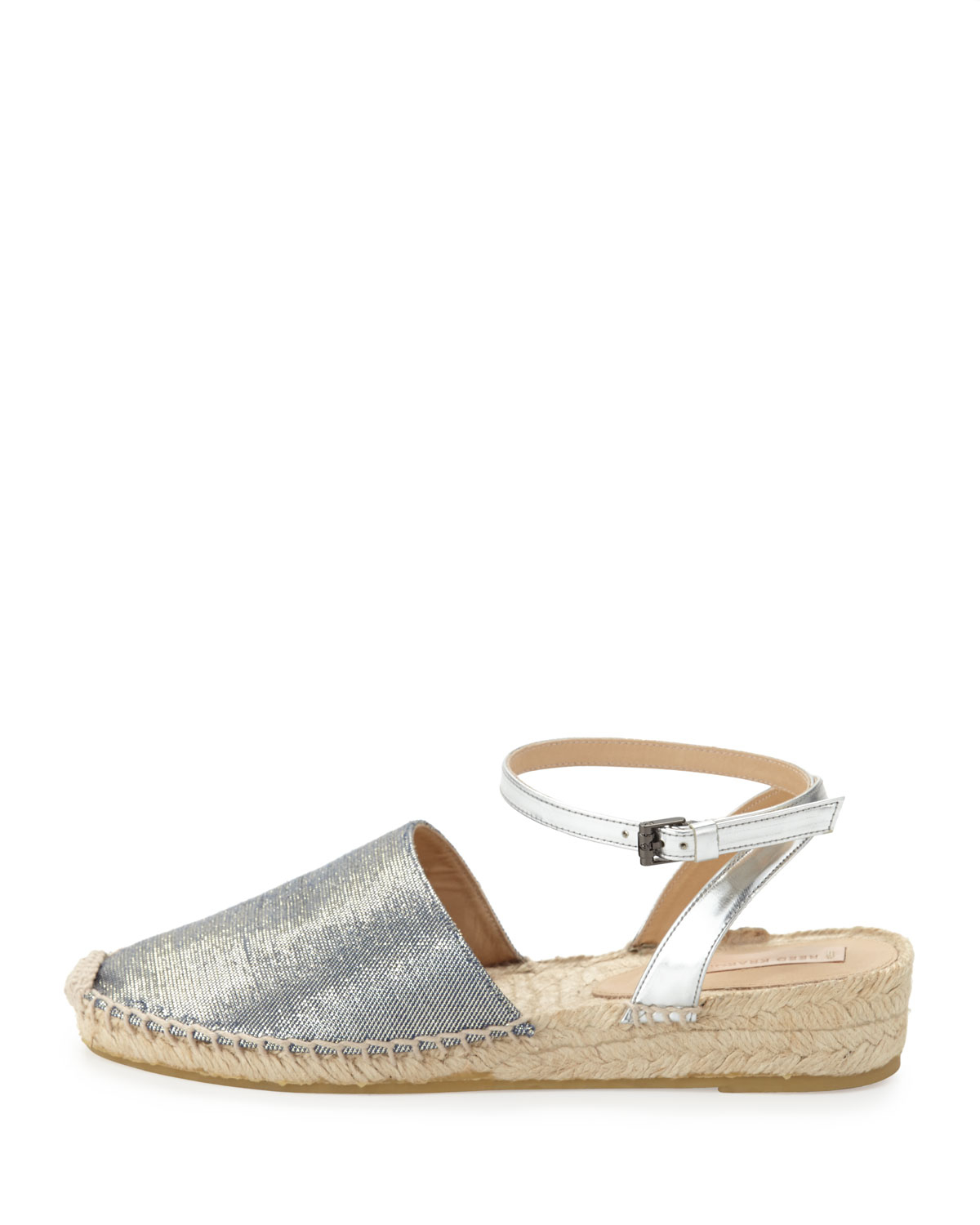 metallic espadrille flats