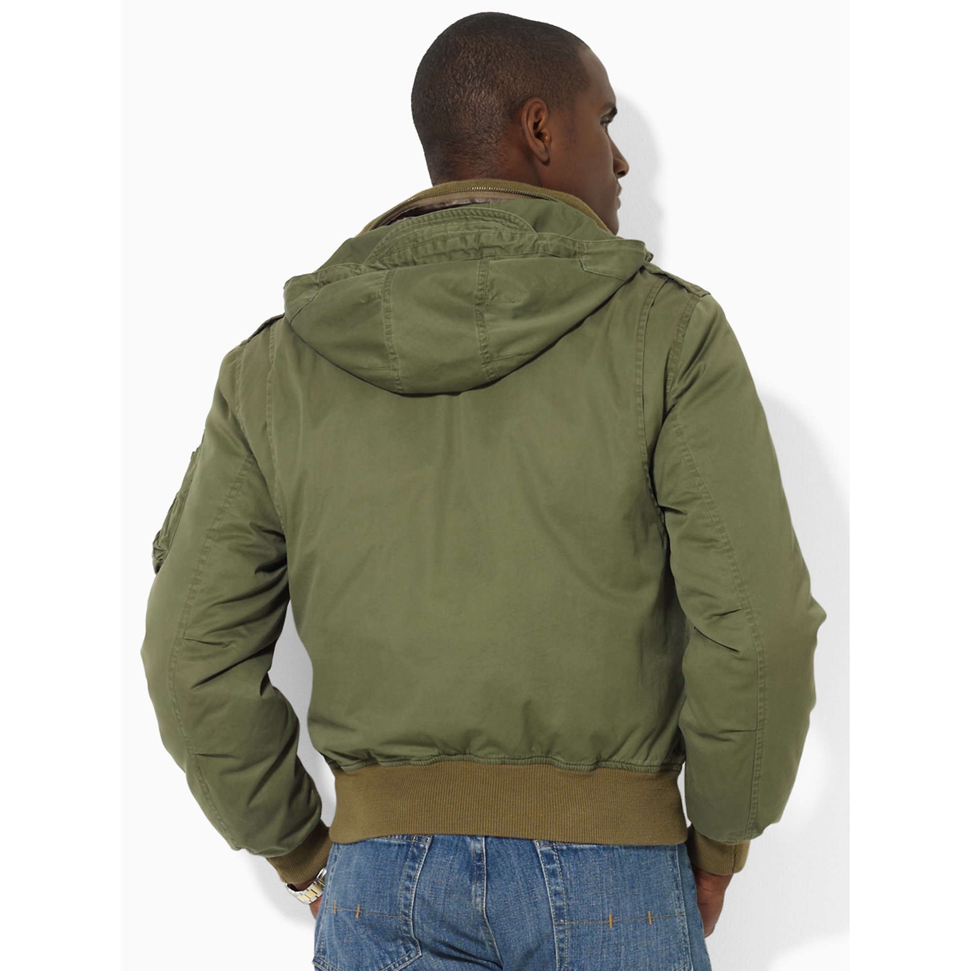 olive green polo windbreaker