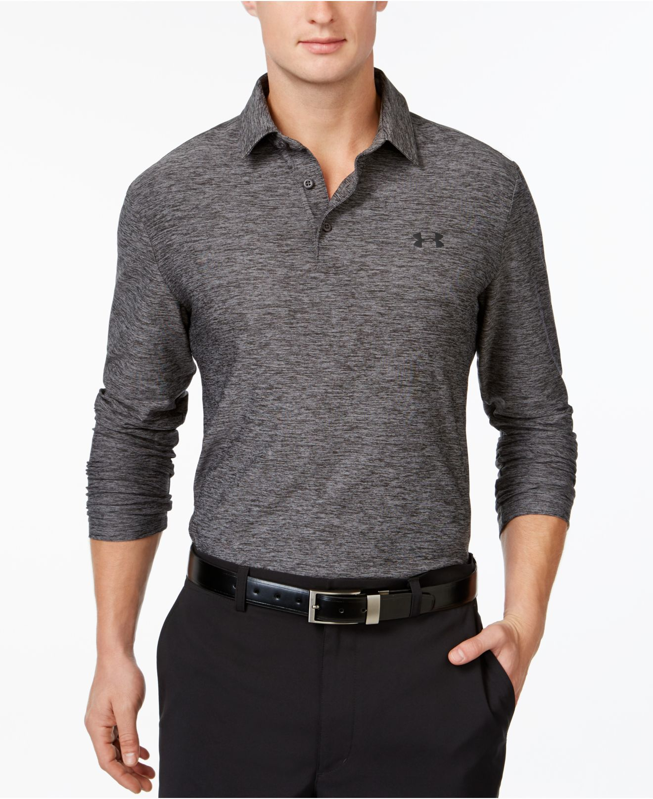 under armour men's long sleeve golf polo