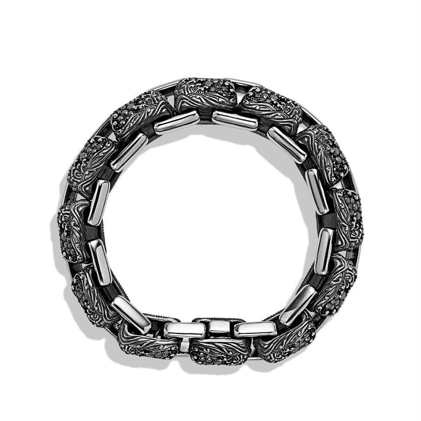 Lyst David Yurman Waves Large Link Bracelet With Black Diamonds In Gallery