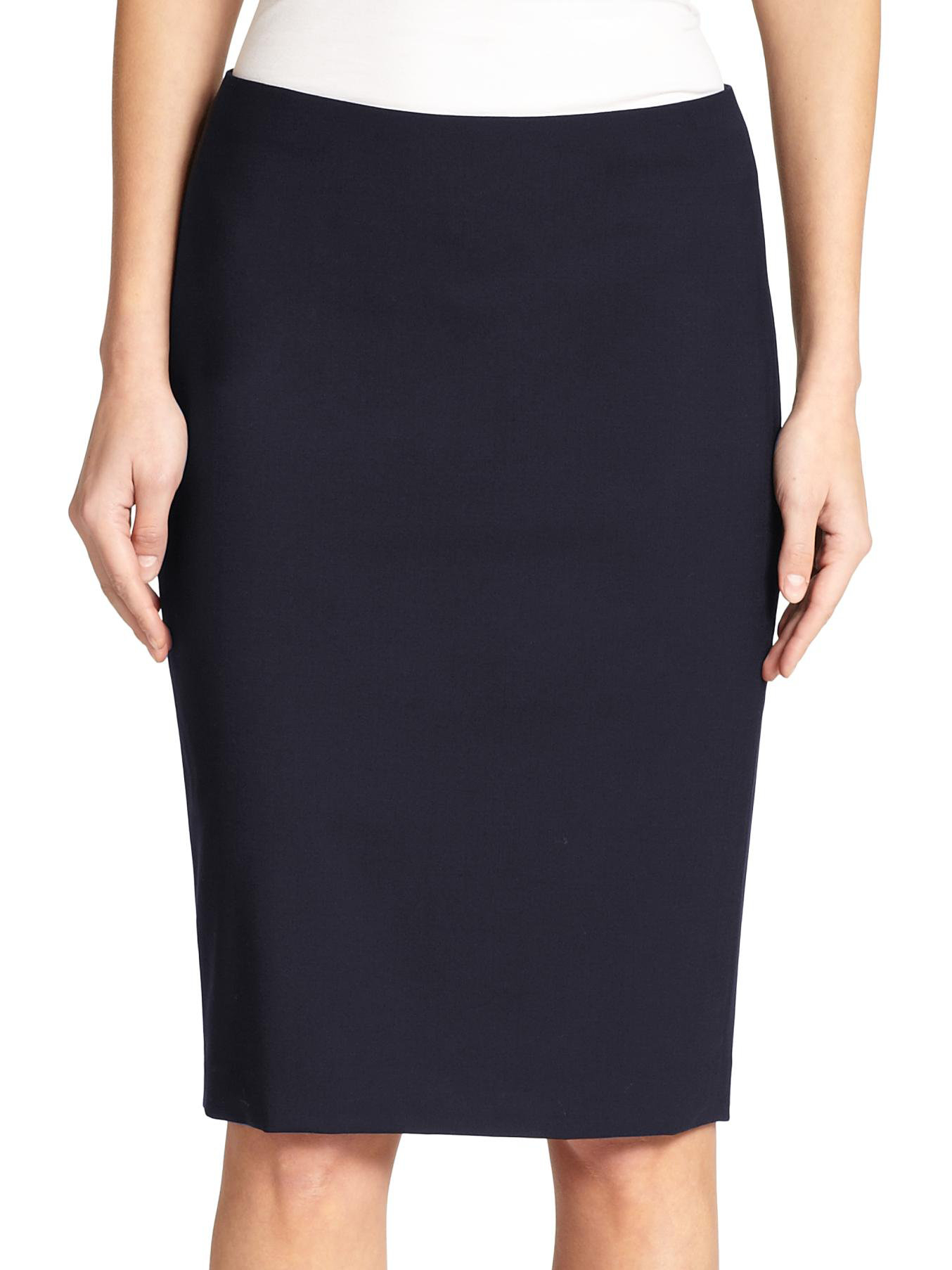 Theory Edition Stretch Wool Pencil Skirt in Blue (navy) Lyst