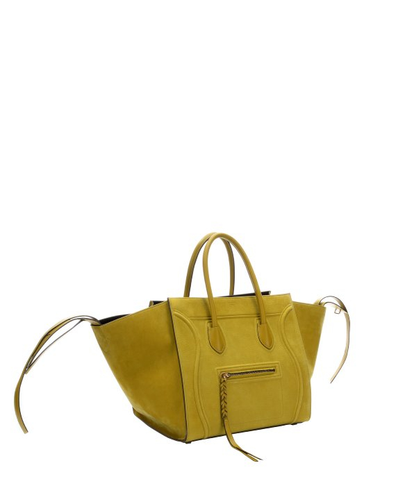 Cline Chartreuse Suede Phantom Large Trapeze Tote Bag in Yellow ...