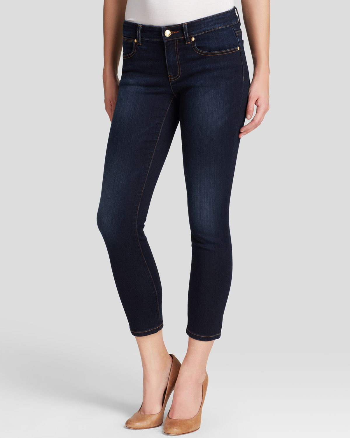 MICHAEL Michael Kors Cropped Skinny Jeans In Midnight in Blue - Lyst