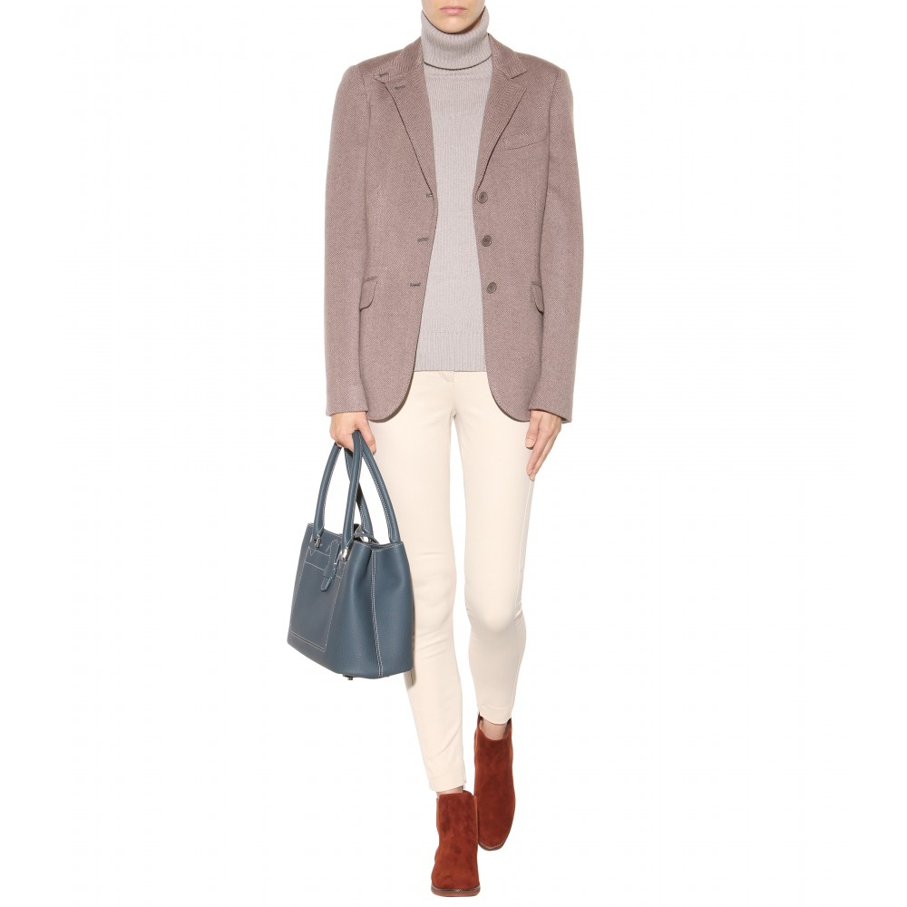 Loro Piana London Bridge Herringbone Cashmere Blazer in Brown | Lyst