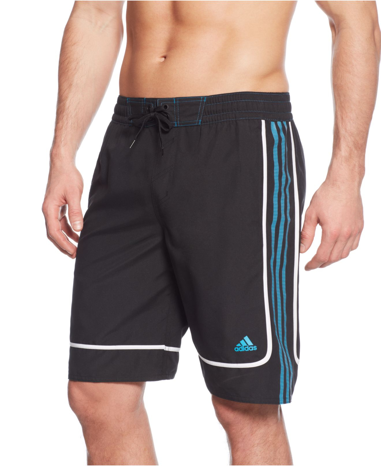 Adidas Big And Tall Predator Striped Volley Shorts in Blue for Men ...