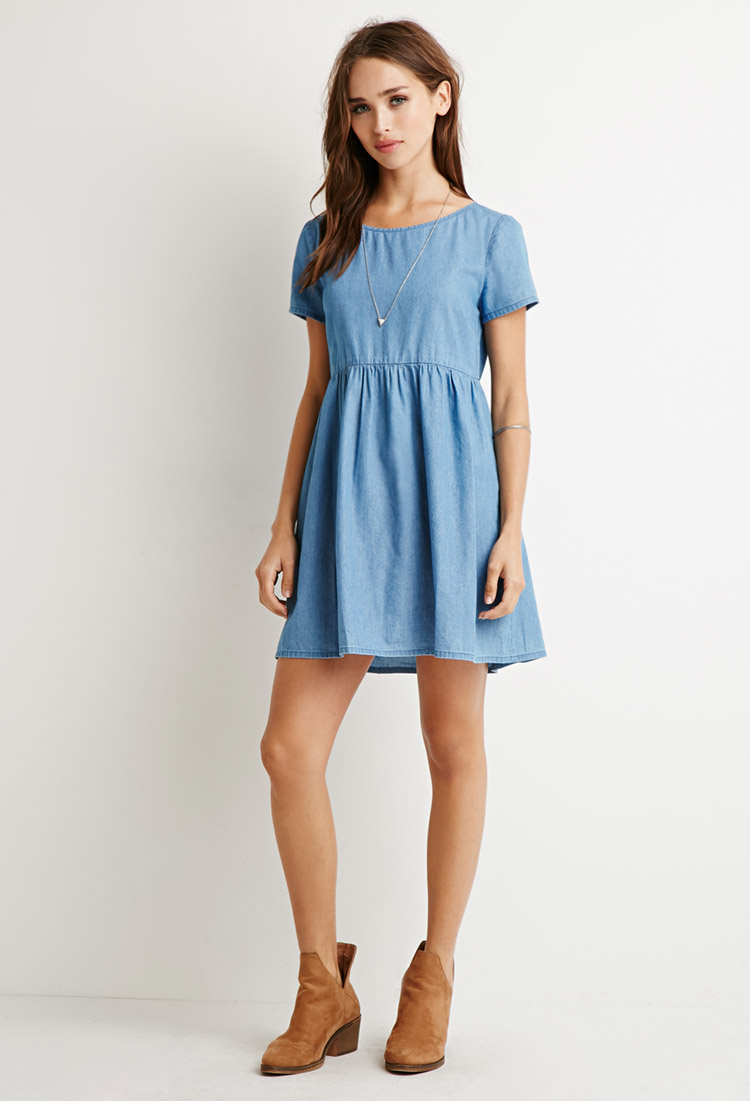 Forever 21 Chambray Babydoll Dress in ...