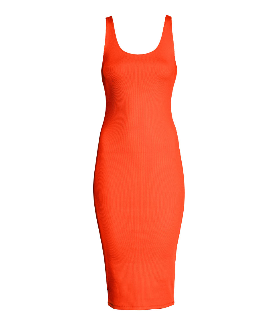 ribbed orange dress