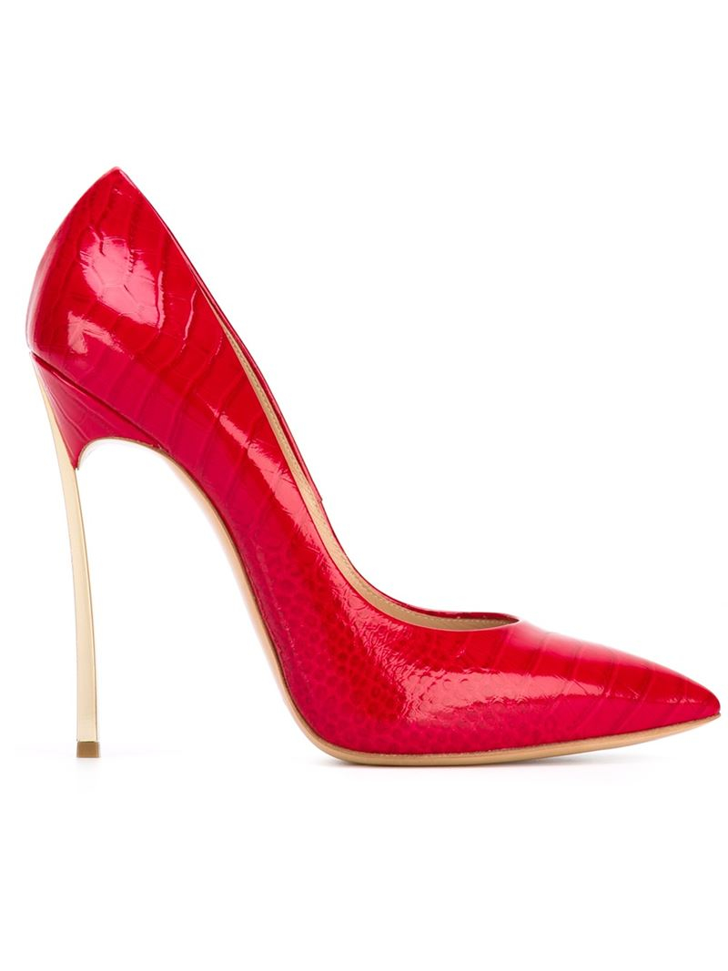 Casadei Leather Blade Pumps in Red - Lyst