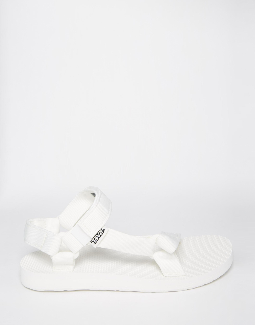 teva white original universal flat sandals