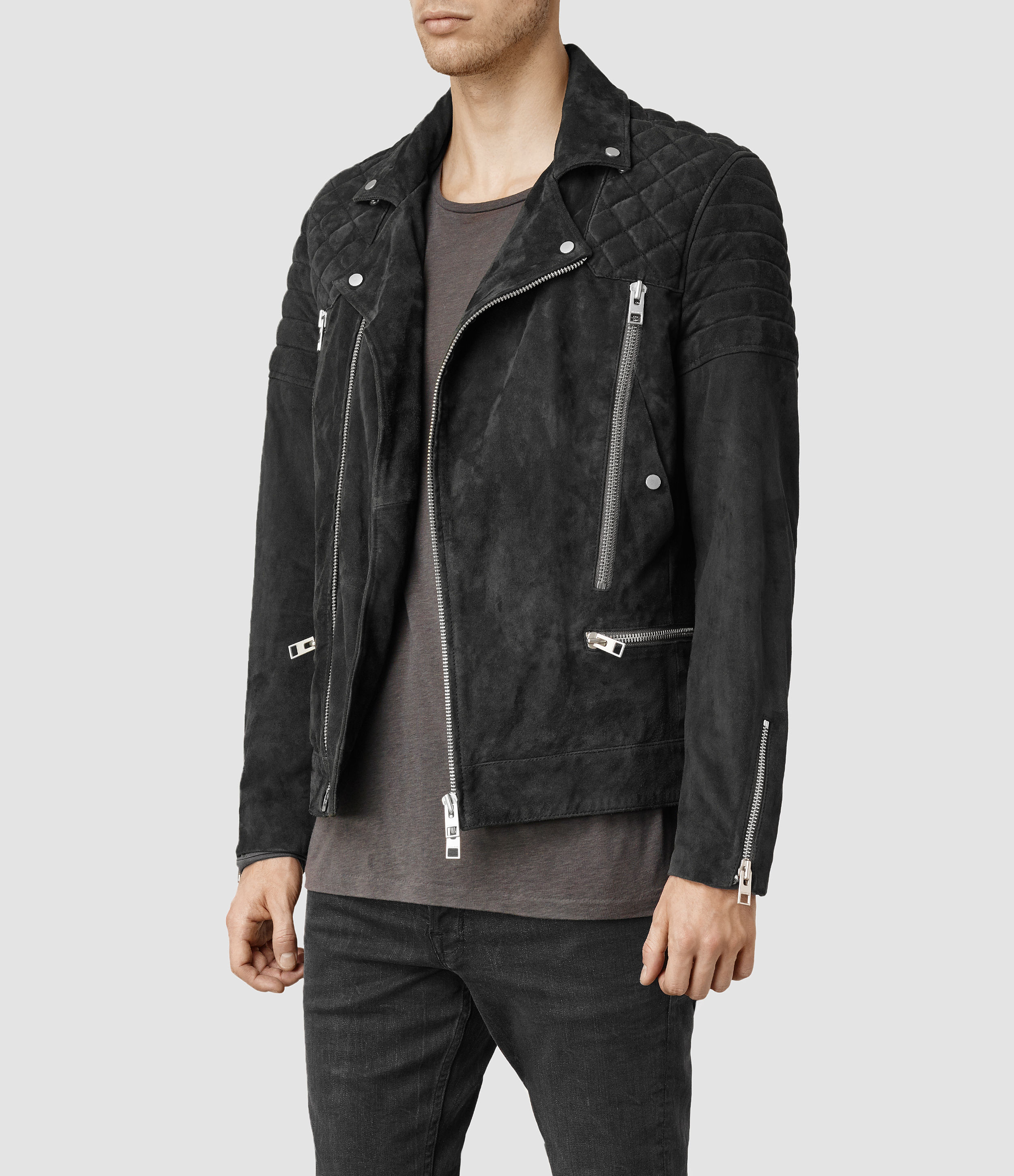 all saints suede biker jacket mens