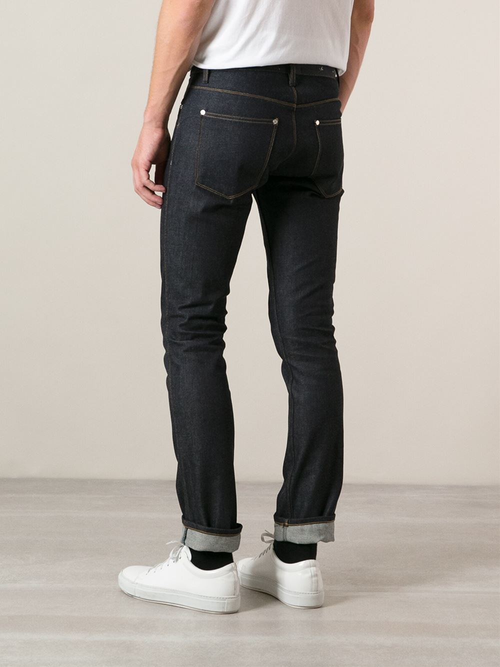 Acne Studios 'Max Raw' Jeans in Brown for Men | Lyst