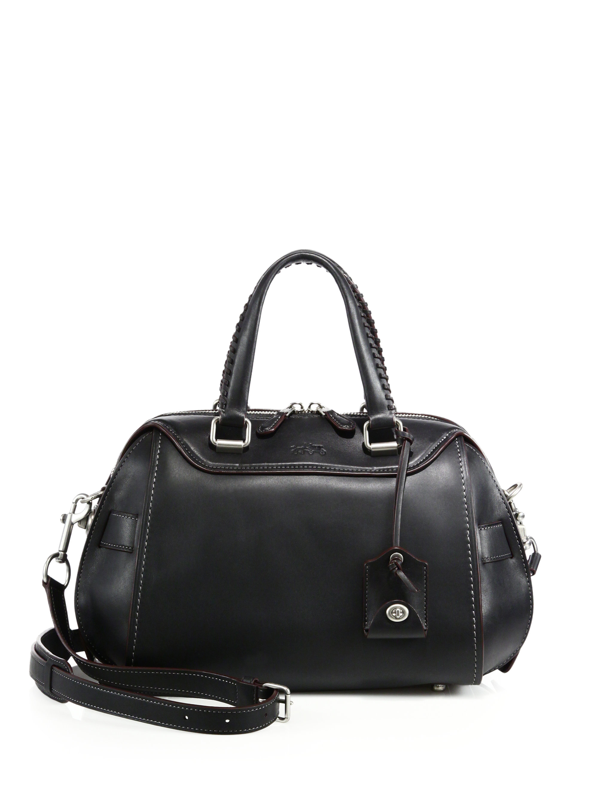 Coach Drifter Leather Tophandle Satchel Bag in Black Lyst