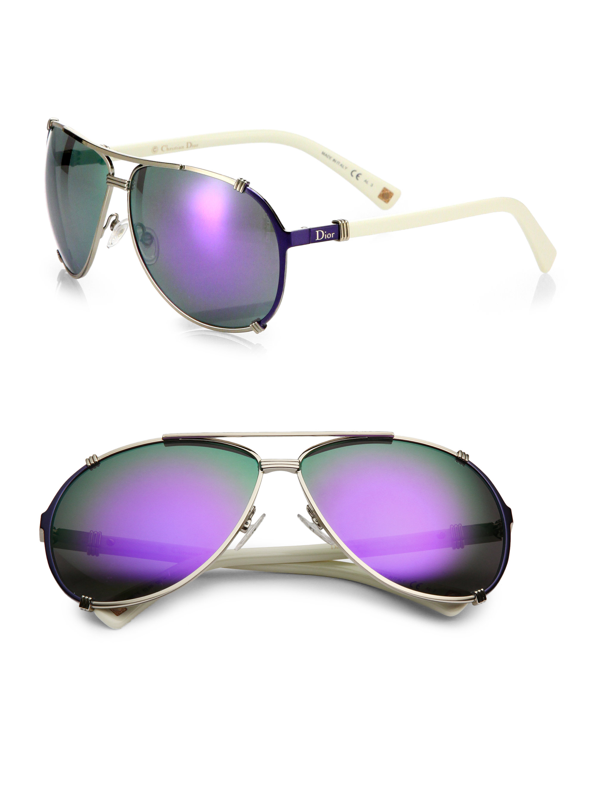 Dior Chicago 63mm Aviator Sunglasses in Metallic | Lyst