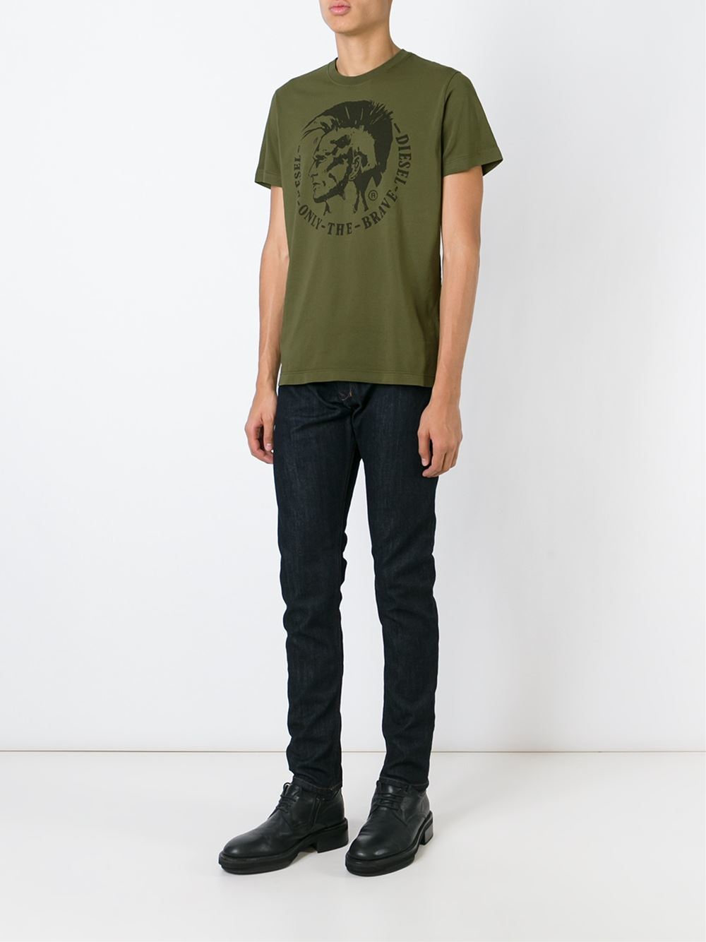 DIESEL Cotton Only The Brave T-shirt in Green for Men - Lyst
