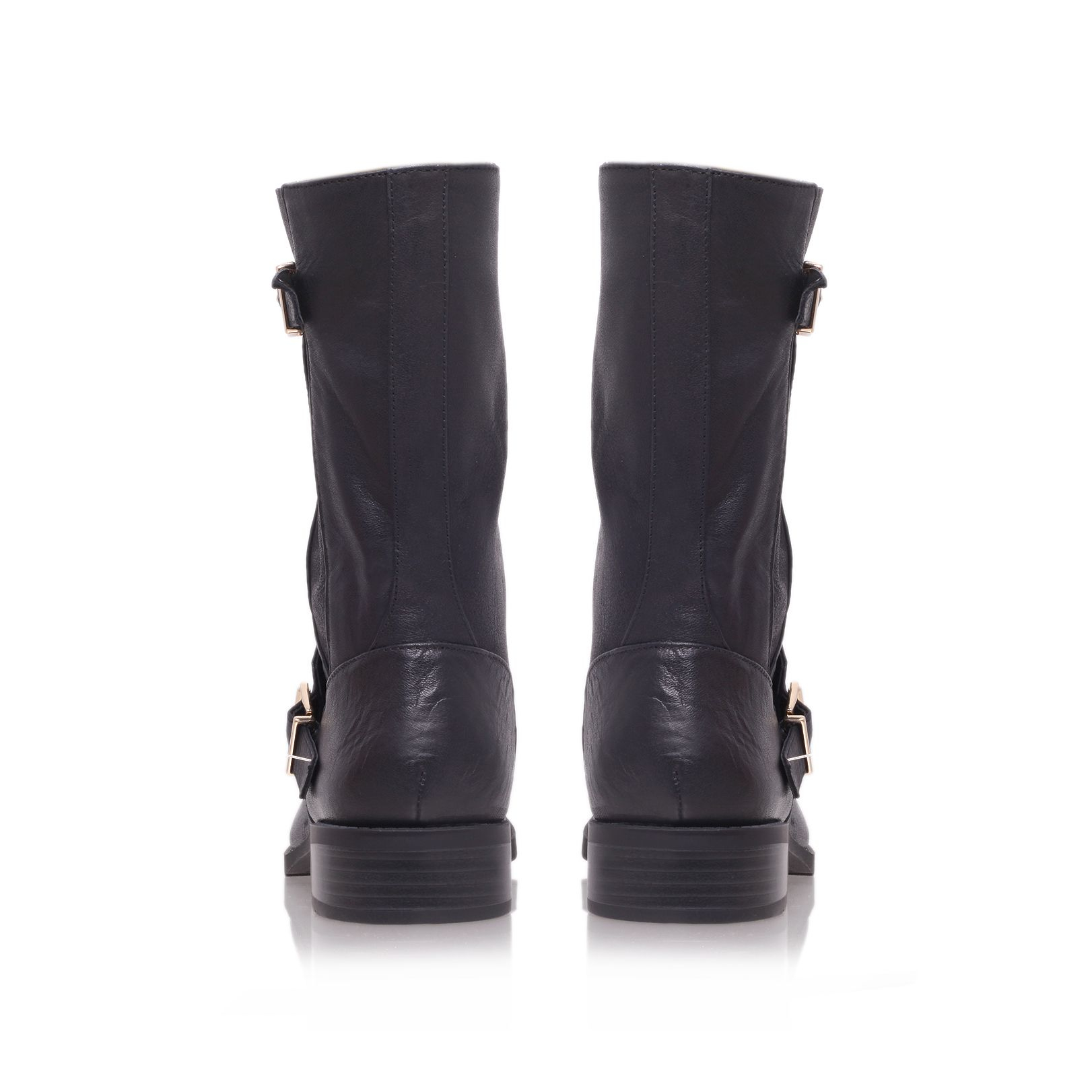 low heel biker boots