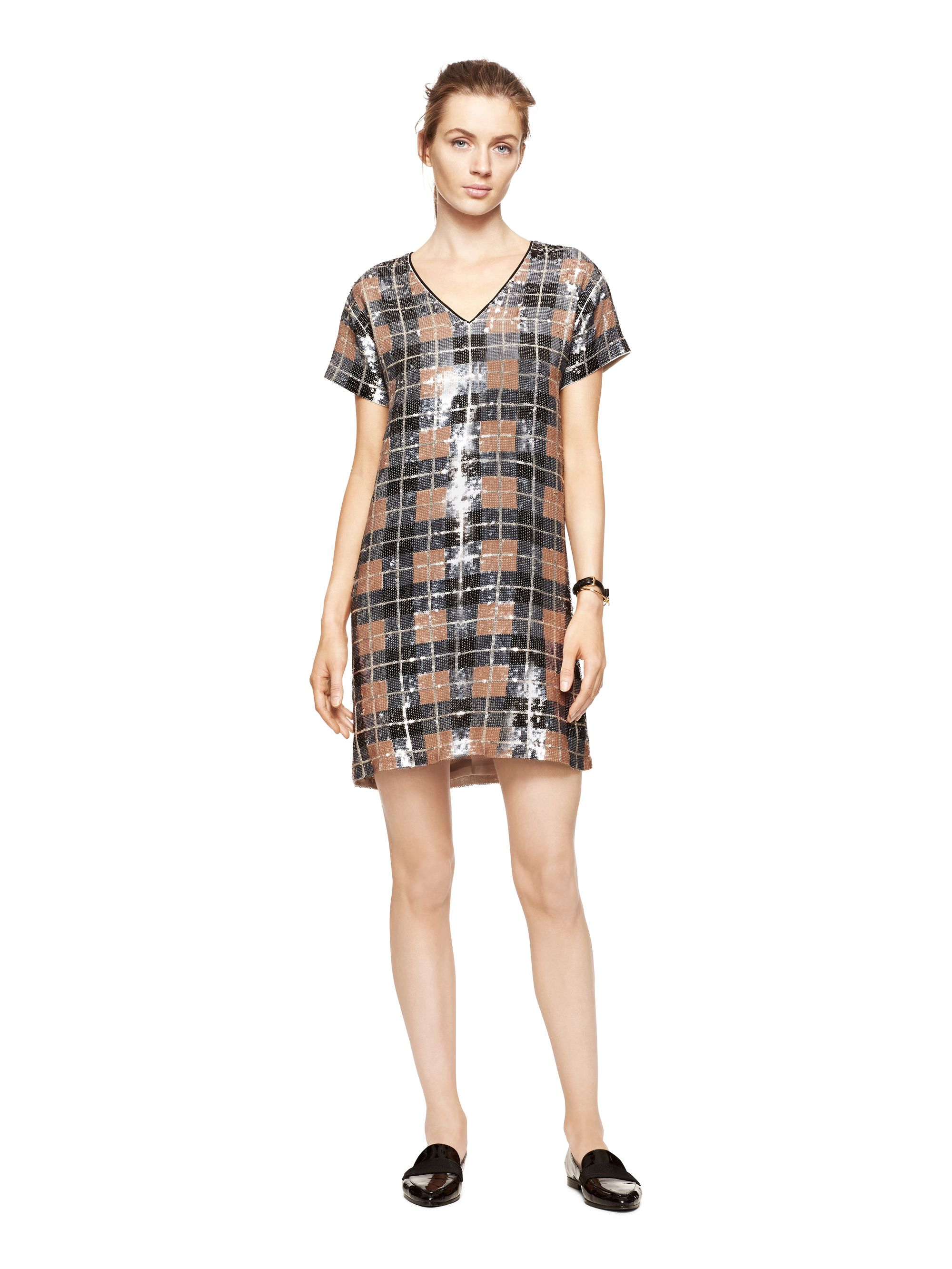 plaid sequin dress